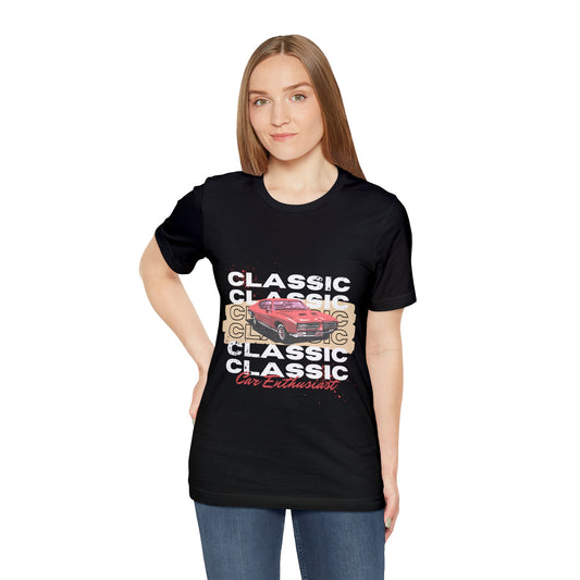 Red Black Illustrated Classic Car T-Shirt