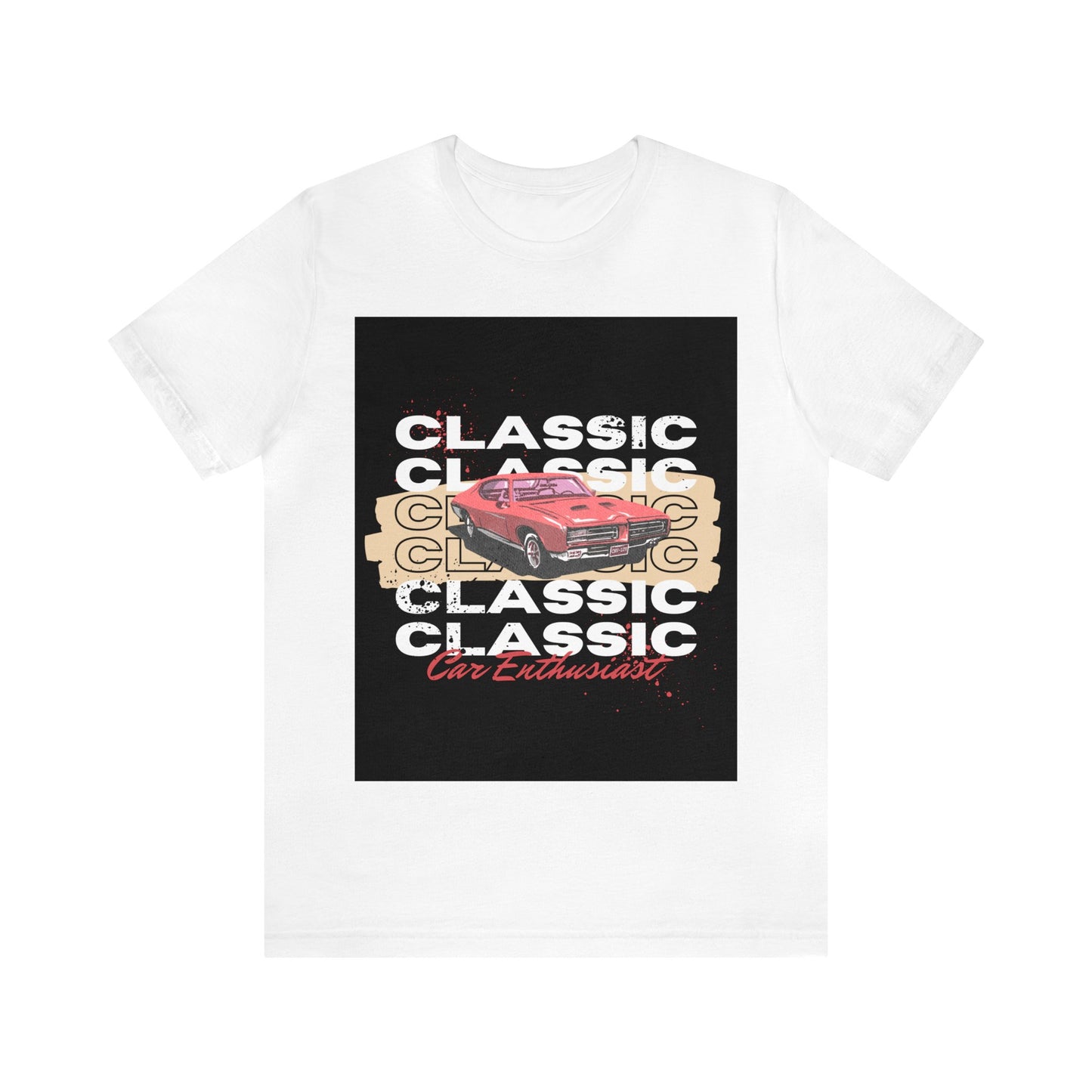 Red Black Illustrated Classic Car T-Shirt