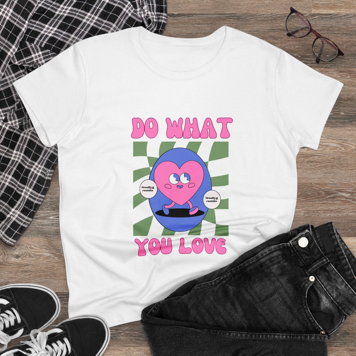 Pink Purple and Green Playful Illustrative Motivational Shirt