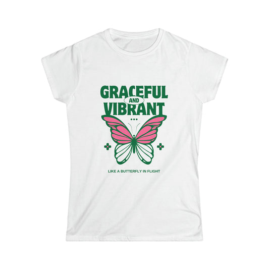 Green Pink Modern Illustration Butterfly T-Shirt