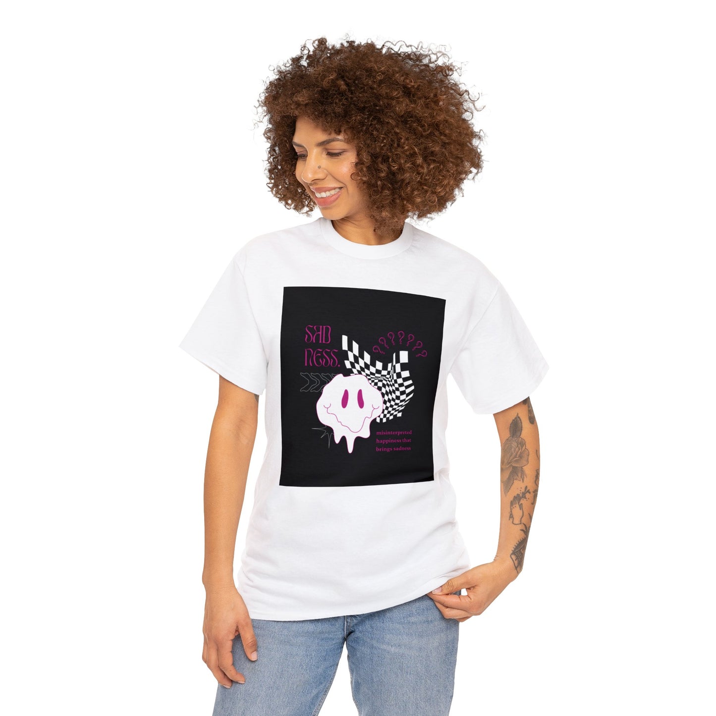 Pink Black Graphic Typography T-Shirt